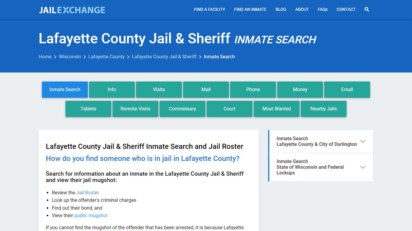 Lafayette County Jail & Sheriff Inmate Search - Jail Exchange